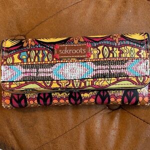 Sakroots Multicolor Ethnic-Print Women's Wallet with Pink & Turquoise Accents